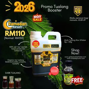 [Ready-Stok] RM110 Booster Imun 1.1KG DARK Madu Tualang RAW + 200g MSlim